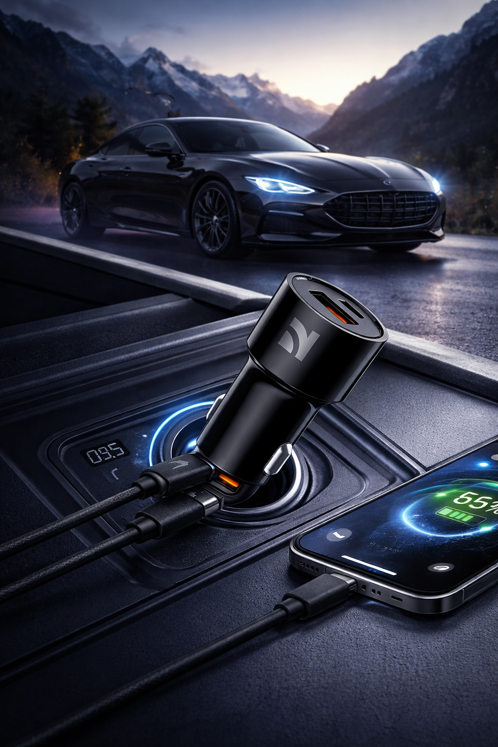 38W Dual Port Fast Car Charger
