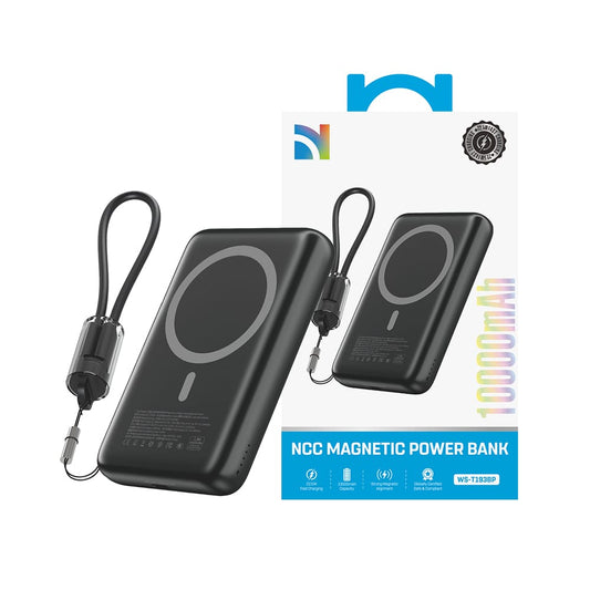 WS-T193BP 10000mAh Ultra Slim Magnetic Fast Charging Power Bank